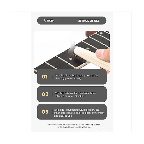 Gitarrrengöringsfilverktyg Spårhål Gitarrbandmutter Sadelrengörings såg Musikinstrument Cl