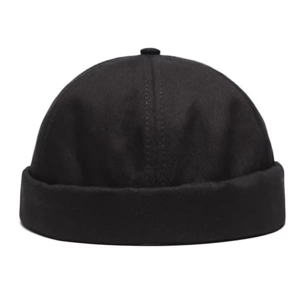 Miki Hat Docker Rolled Visor Beanie Skorstensmössa – Svart