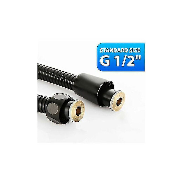 Duschsslang 200 cm universell rostfritt stål anti-kink anti-korrosion duschslang 2 m duschslang duschslang duschslang duschkabel universell svart