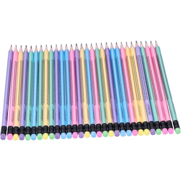 30 st HB-pennor halkfria flerfärgade triangelförsedda pennor elev skrivverktyg ritverktyg HB-penna