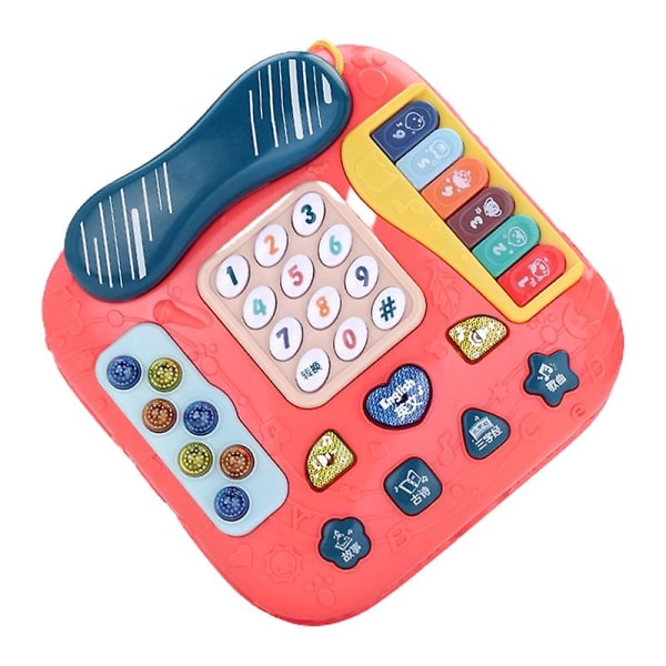 Bekväm simuleringstelefon Slät yta Plast Dekorativ pedagogisk barntelefonleksak för barn Red
