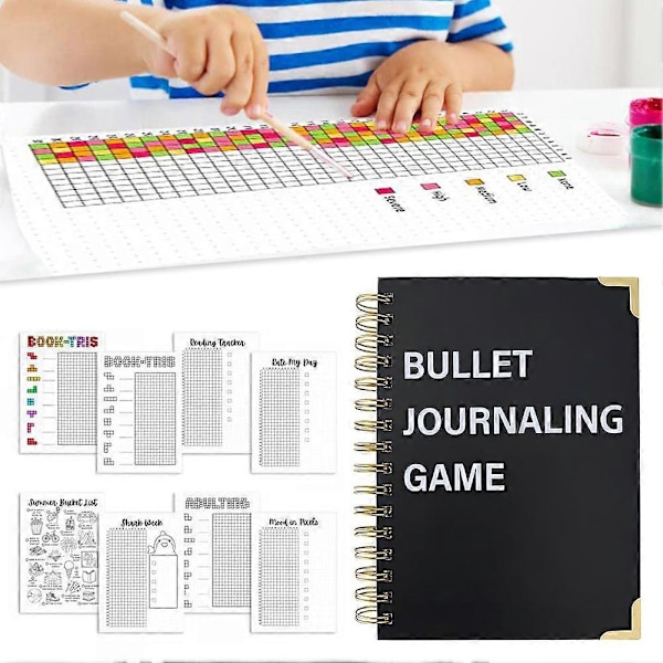Bullet-Journal Style Årlige Sporingsideer Interaktiv Sjov Sporingsnotesbog til Planner