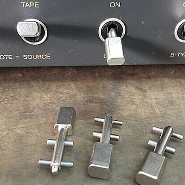 Vippströmbrytare med Knapp, Matt Krompläterad, Vipparm, 1 Styck för REVOX B77, B710, STUDER A710, PR99