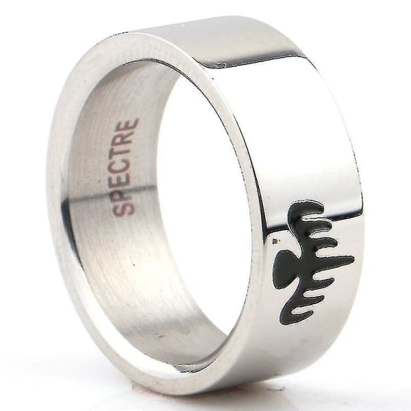 Nya trendiga James Bond 007 Spectre Ring Herr S Ring Mode Metall Polerat Spökmönster Ring Accessoarer Festsmycken 10 Silver