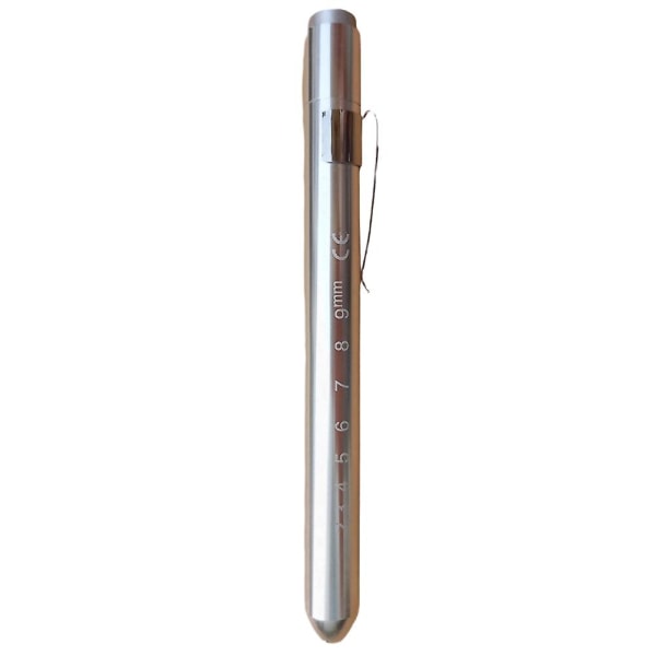 Kannettava kynälamppu kynäpidikkeellä Uudelleenkäytettävä kestävä kynälamppu lääkäreille Silver White Light