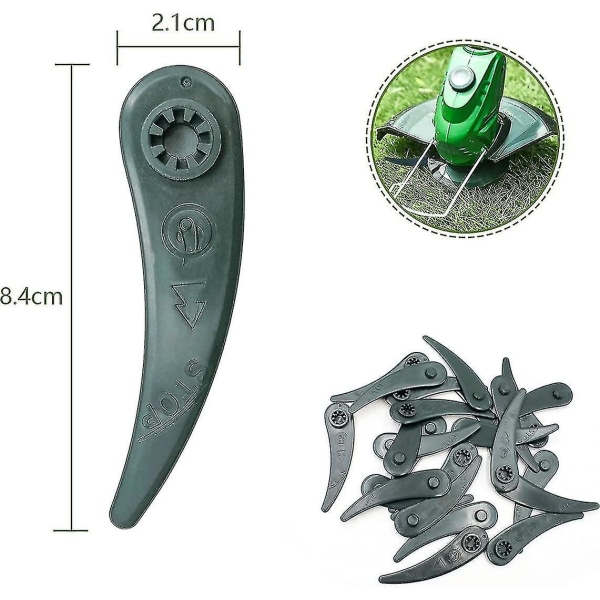 24-pakning med erstatningsblader til gressklipper, kantskjærblad for Bosch Durablade Art 23-18 Li Art 26-18 Li gresstrimmer, grønn