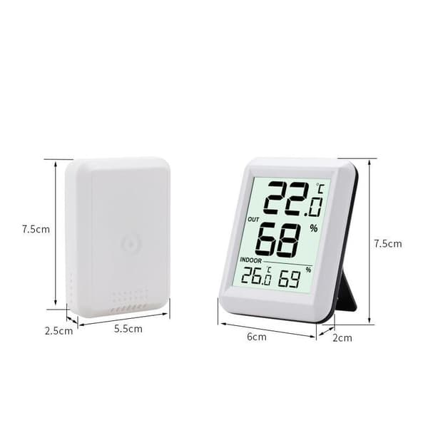 Indendørs og udendørs termometer, smart termometer med trådløs udendørssensor, digitalt termometer hygrometer med stor LCD-skærm, ℃/℉-skift, til