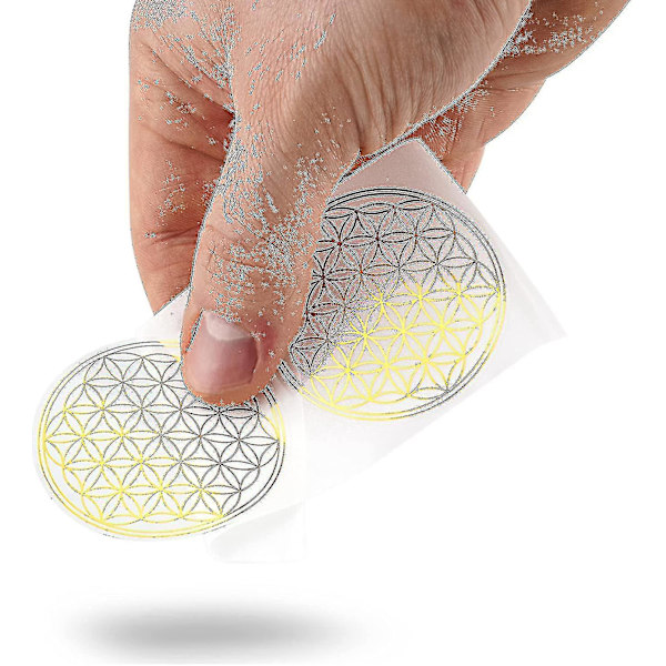 10 Livets Blomma Stickers 5cm Guld Paket