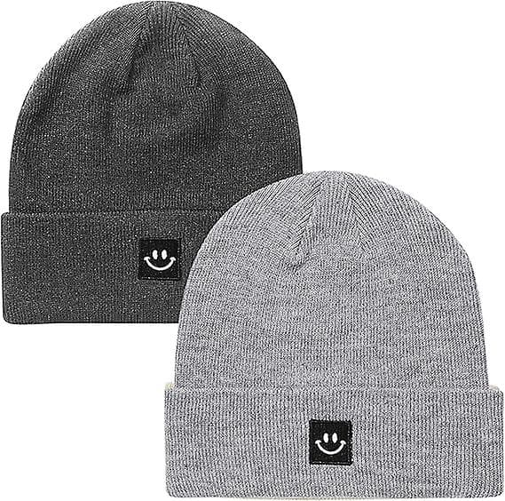 Stickad Beaniehatt för Män/Kvinnor 2-pack