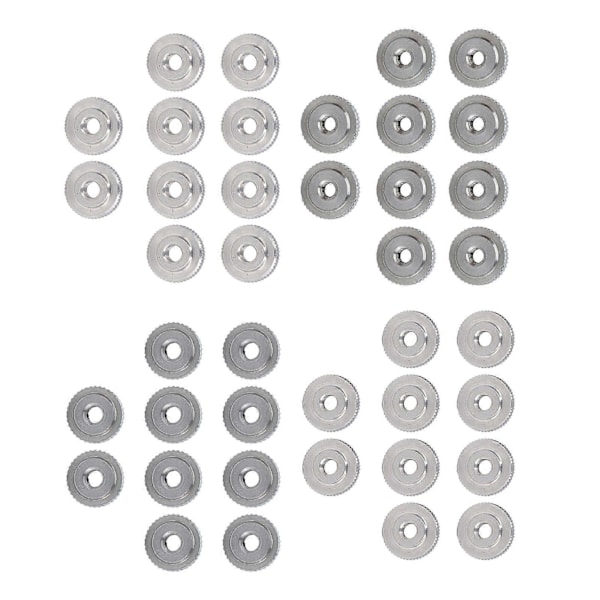 10 STK M3/M4/M5/M6 Flat Riflet Mutter 304 Rustfritt Stål Riflet Flat Hode Gjennomgående Hull Håndstrammingsmutter [M4]