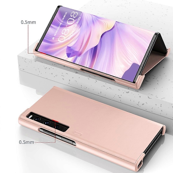 För Huawei Mate Xs 2 Läder Stötsäkert Mobilskal Med Hållare
