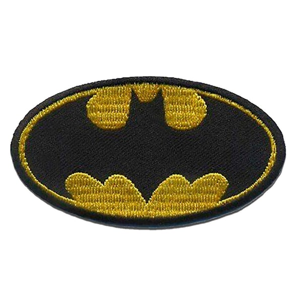 Patch / strykjärnslapp - Batman \"Logo\" - gul - 7,8 x 4,3 cm - Strykjärnslappar