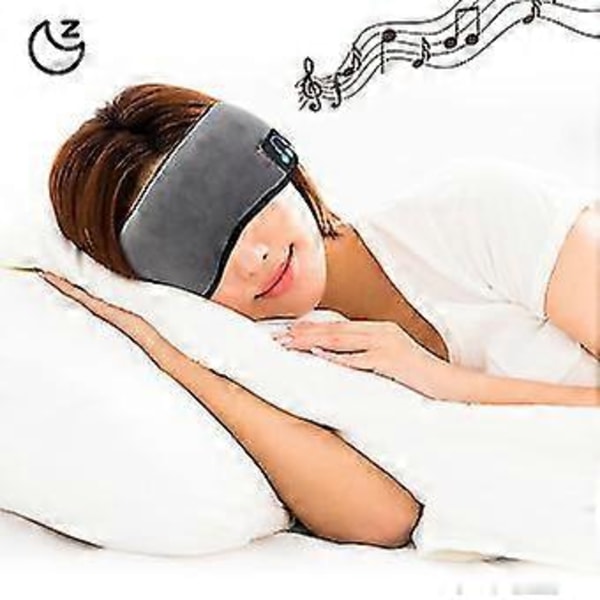 Bluetooth Trådlös Sömnmask med Inbyggda Hörlurar - Grå Tvättbar Sovmask