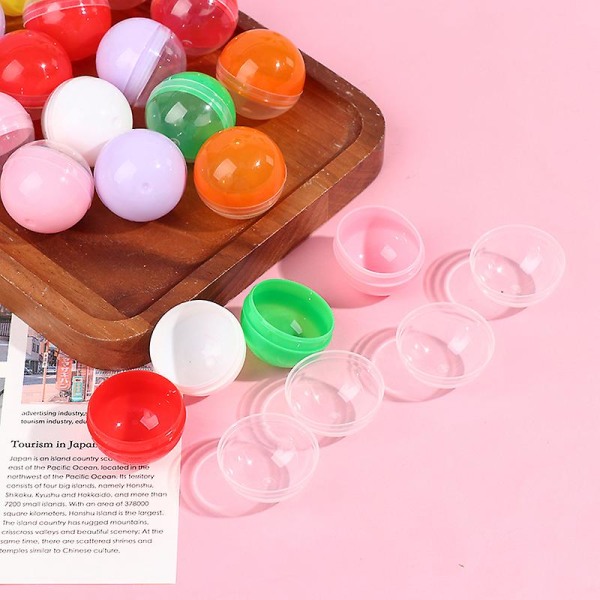 100 st Plast Tomma leksaksautomatkapslar Halvklar Halvfärgad Rund Surprise Ball "Barn för varuautomat A
