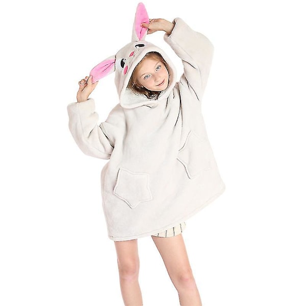 Barnens Huvad Hoodie Överdimensionerad Filt Sherpa Fleece Ultra Jul Födelsedagspresenter