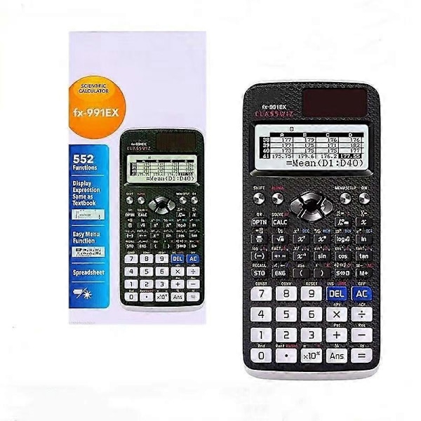 1 STK Til FX-991EX Videnskabelig Lommeregner 552 funktioner Regneark Sort