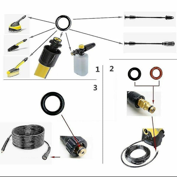 20 st Karcher K2 K3 K4 K5 K6 K7 högtryckstvätt tätningsring O-ring tätning 2.640-729.0