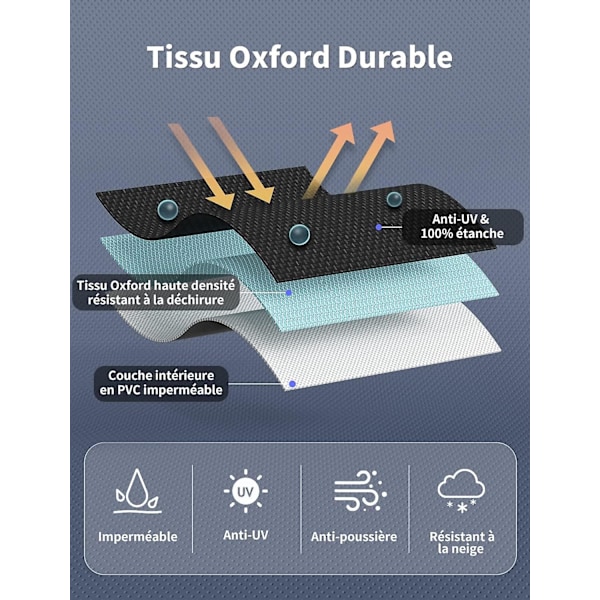 Hagemøbeltrekk 180 x 120 x 74cm 420D Oxford Beskyttende Trekk Bordtrekk Vanntett Vindbestandig Regn UV Tåre