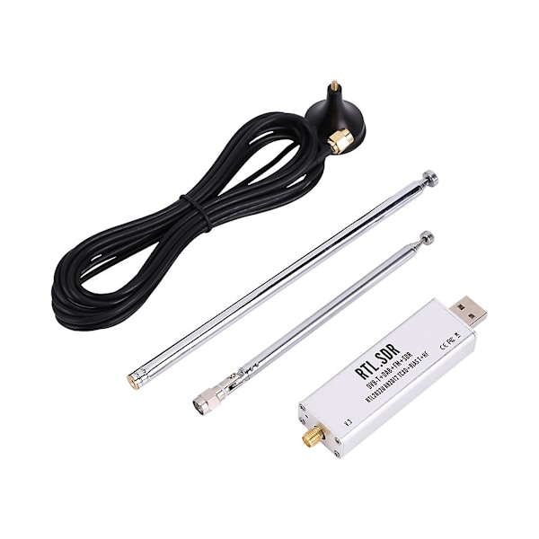 RTL SDR Modtager V3 RTL2832U 0.1MHz-1.7GHz TCXO SMA Modtager med Antenne