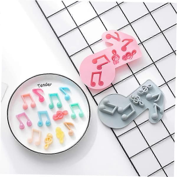 2 stk. Silikonform Former Silikon Baking Gummiformer Silikon Isbit Musikk Note Kakeform Musikk Note Blondematte Musikk Note Kake Polymerleire 3d B