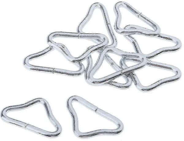 20 Stykker Rustfrit Stål Trekant Ring Spænde V-ringe kompatible Trampolin Reservedel Trampolinmåtte Håndværk