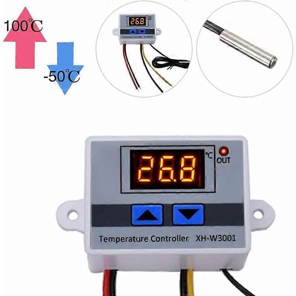 Digitalt LED temperaturkontrollermodul Programmerbar kjøletermostat (12V 10A 120W)