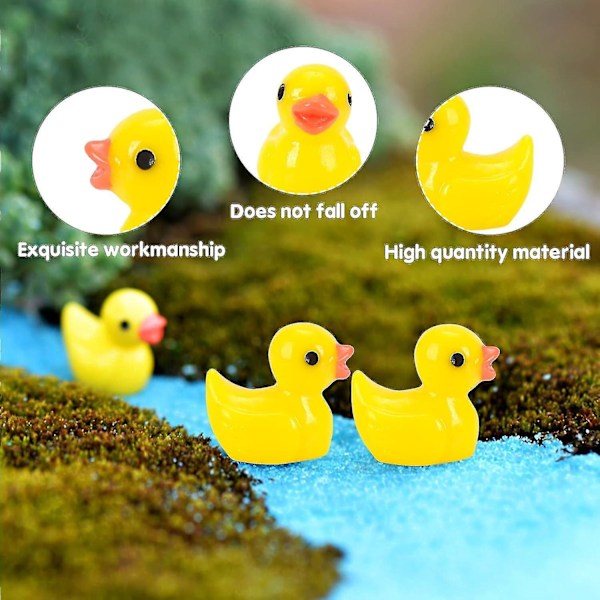 100 Miniatyr Andedyrfigurer, Små Andedyr i Harpiks, Miniatyr Andedyr i Harpiks til Håndverk, Miniatyrfigurer til Dekorasjon, til DIY-Potting Mikrolandskap