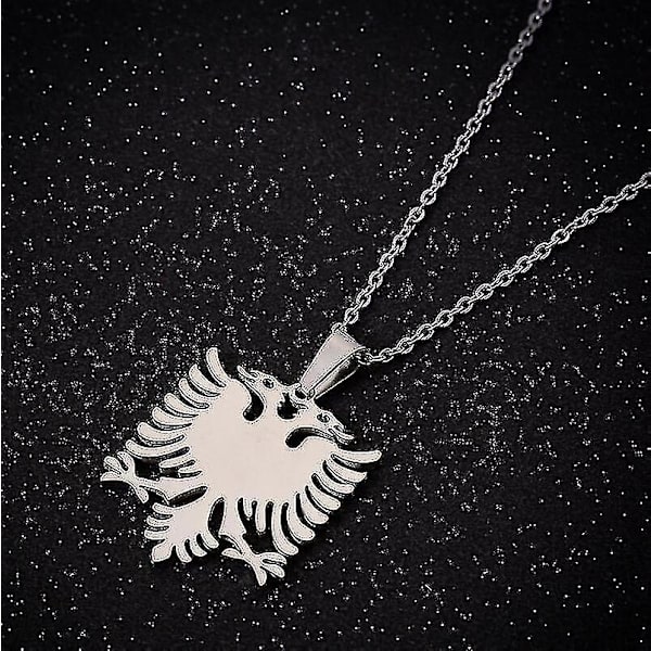2 kpl Albanian Eagle -kaulakorua, Statement Clavicle Chain -kaulakorun riipus, hopea ja kulta lapsille, miehille, hopea