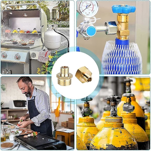 Gassadapter 1/2 til 1/4, 3/4 Tilkoblingsfitting for Gasskomfyrer og Campingkomfyrer