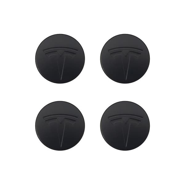 Passer for Tesla Model 3 hjulnavdeksel logo - sølv sølv logo (børstet) (fire pakker)