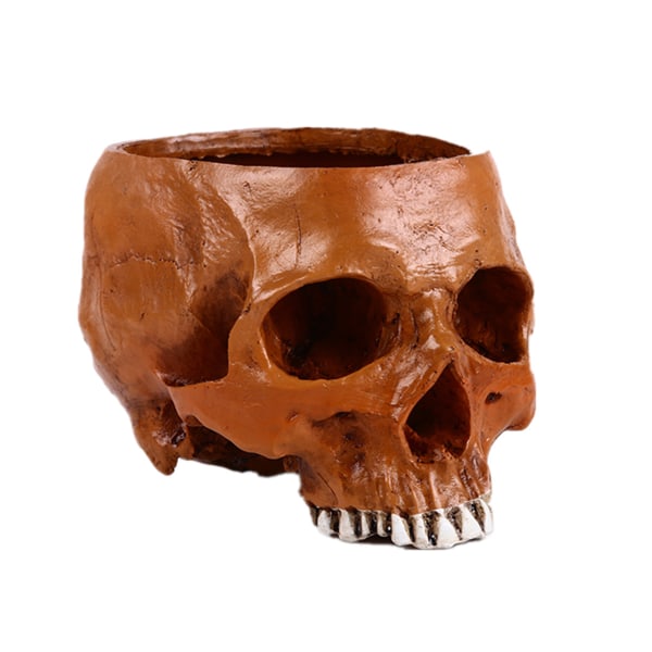 2 kpl Resin Planter Skull Figuurit Halloween-baaripöydän koristeluun, - 16,5 * 11,5 * 11 cm