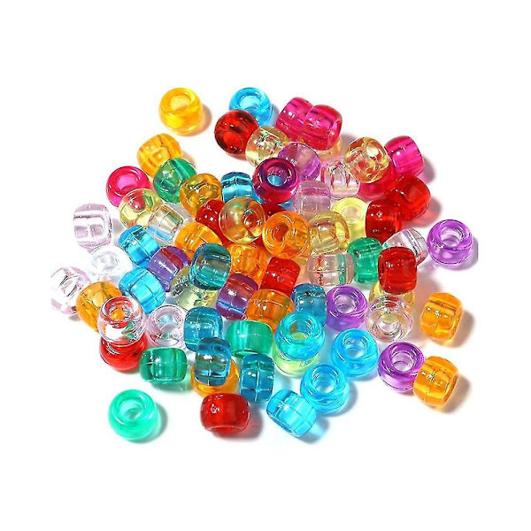 Kandi-pärlor i Bulk för DIY-pyssel, Smyckestillverkning, Kandi-armband, 6x9mm, ca 1800 st, transparenta