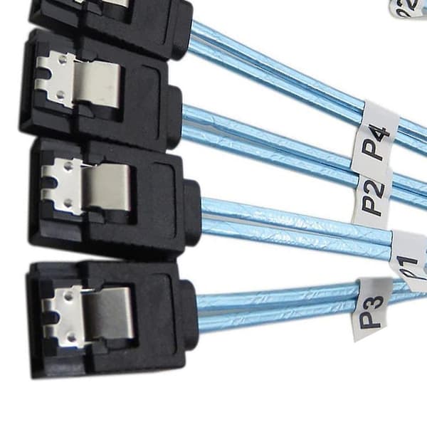 2 stk. 4x SATA til SATA Kabel 4 Porte/sæt Data Kabel 7 Pin SATA Kabel 6gbps SATA til SATA HDD Kabel Cor