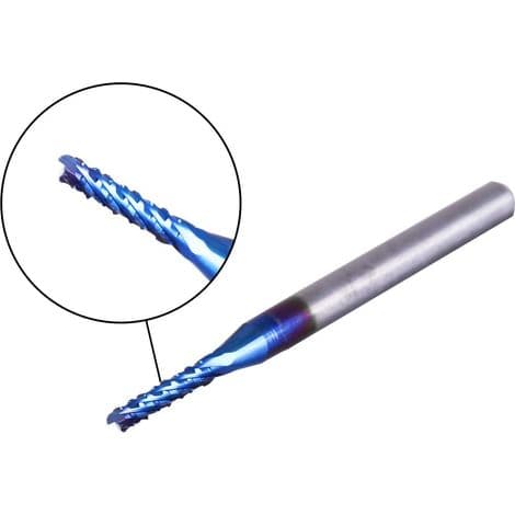 10 stk. Nano Blue Coat CNC-fræser, 0,8-3 mm, 1/8\" skaft