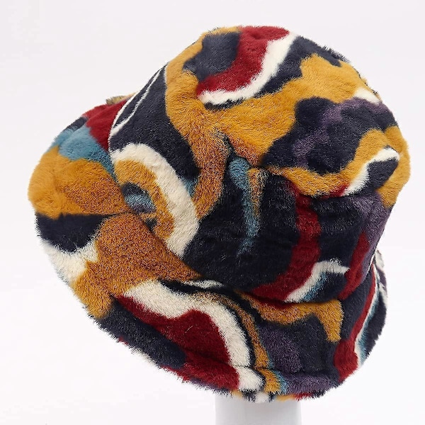 Varm Plysch Bucket Hat för Kvinnor Vinter
