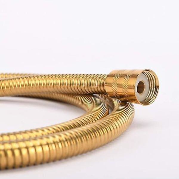 1,5 m guld duschslang i rostfritt stål med dubbelt slangvridningsskydd, anti-kink med vridskydd för manuell duschmunstycke
