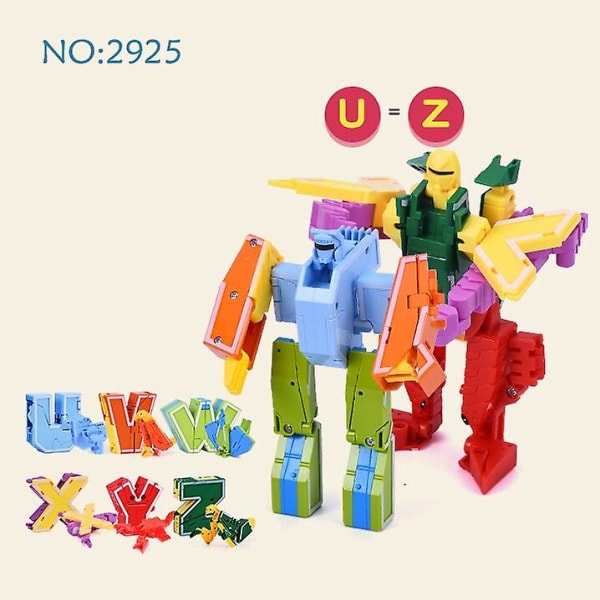 15 st Montering av byggstenar Pedagogisk Action Figur Transformation Number Robot Deformation Leksaker för barn UVWXYZ NO Box