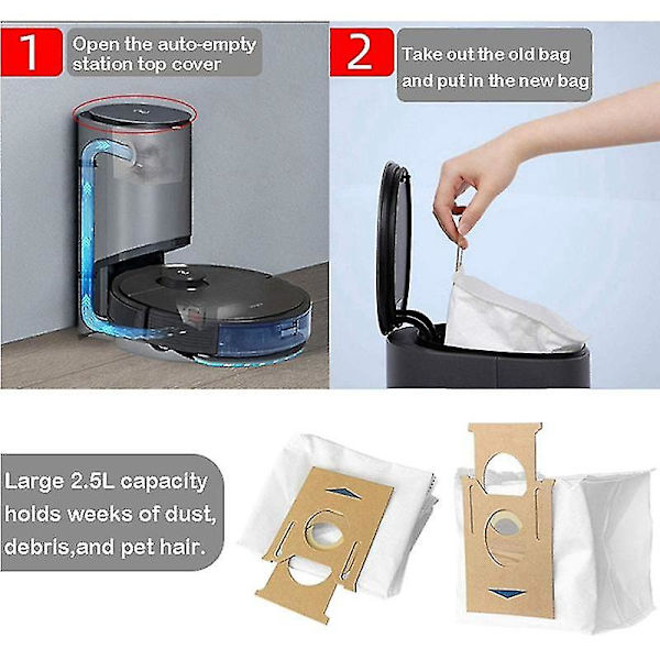 Dammsugarpåsar för Ecovacs Deebot T9-serien Ozmo T8 Aivi T8 Max T8-serien