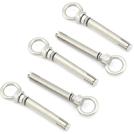 M6x80mm Ekspansjonsøye bolt med løftering, rustfritt stål, 5-pakning