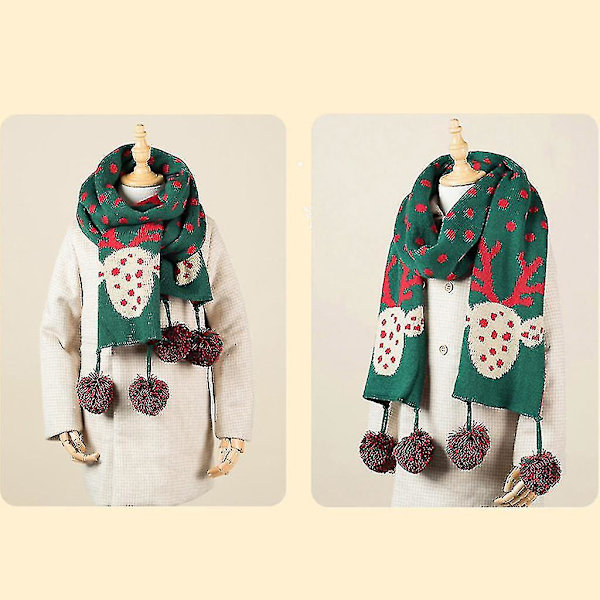 Pom Poms Fransar Halsduk Jul Rensa Polka Dot Halsduk Halsvärmare Halsduk Ändra