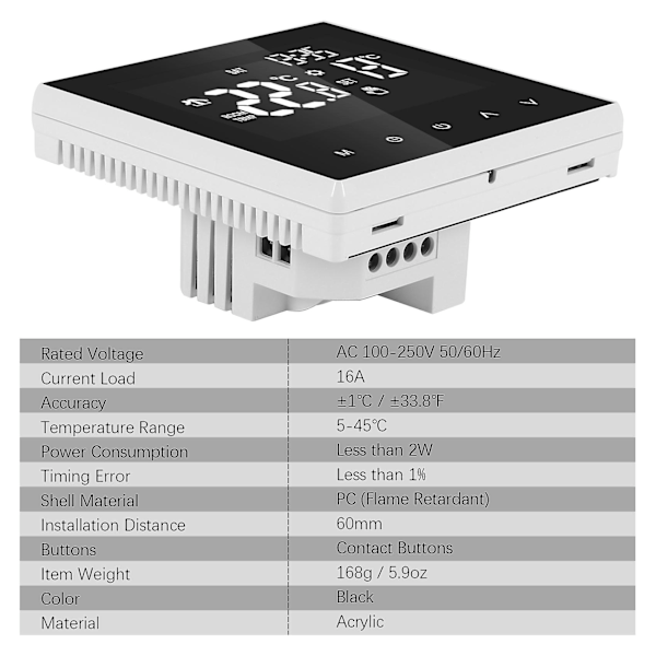 ME81H Smart Termostat Digital Temperaturregulator Sirkulasjon Programmerbar Elektrisk Gulvvarme