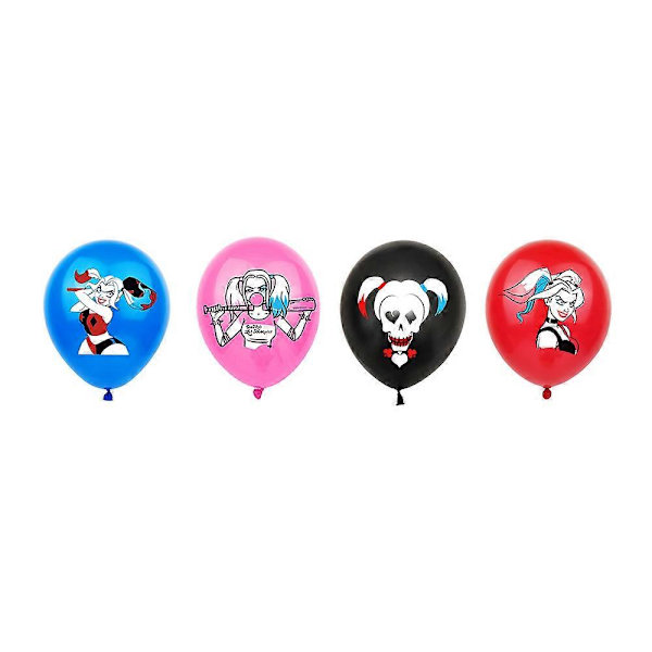 Harley Quinn-tema födelsedagsfesttillbehör Banner Ballonger Kit Tårta Cupcake Dekoration Toppar Set