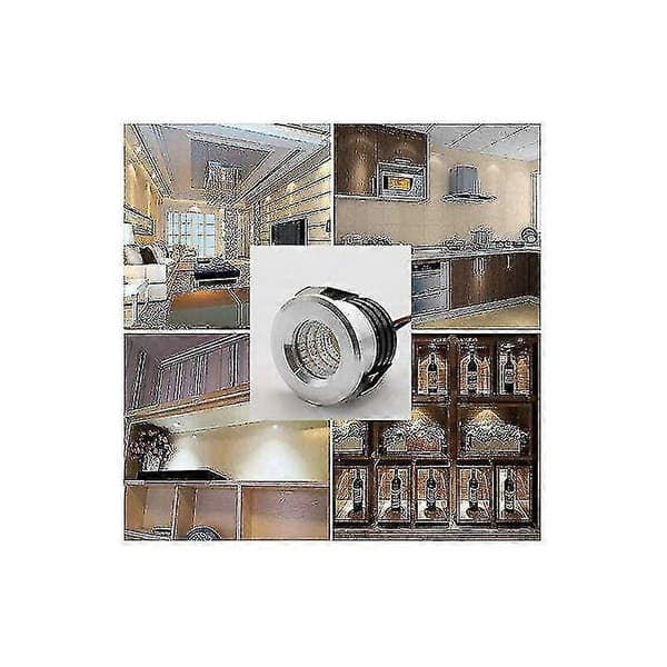 Sett med 4 Mini Innfelte LED Spotlights, 3 W, Varmhvit Gull