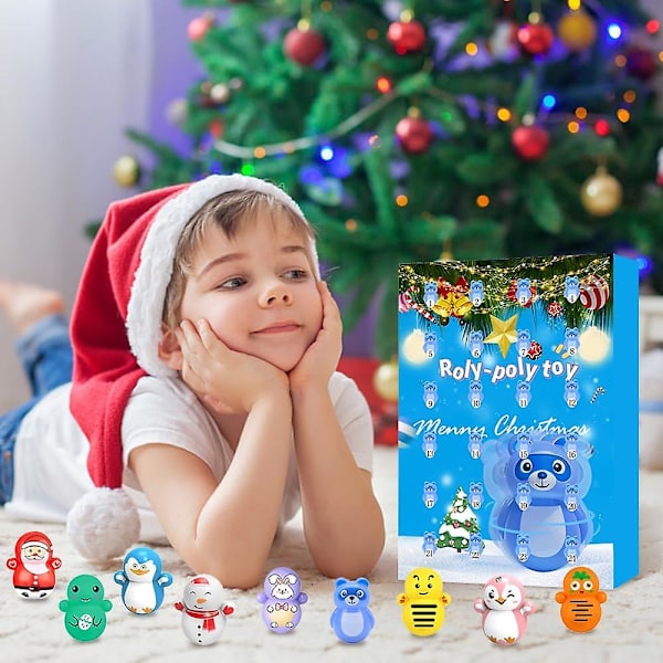 Adventskalender 2023 Gaver Adventskalender: Tumbler Legetøj, 24 Dages Overraskelse Jule Nedtælling Kalender Gaver, Adventskalender Blind Box Jul