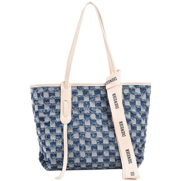 Handväska med stor kapacitet, högkvalitativ pendlarväska för kvinnor blue