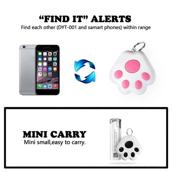 Mini GPS Tracker til Katte Hunde med Bluetooth Trådløs Anti-Tabt Lokalisator Enhed