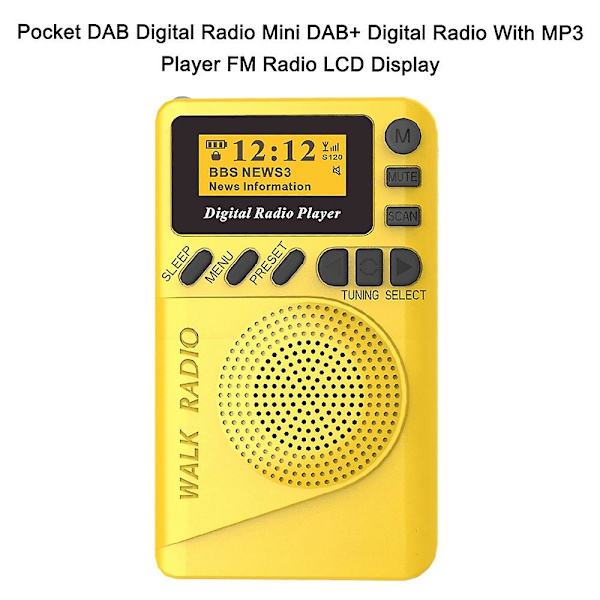 Lomme DAB Digitalradio Mini DAB+ Digitalradio med MP3-spiller FM-radio LCD-skjerm