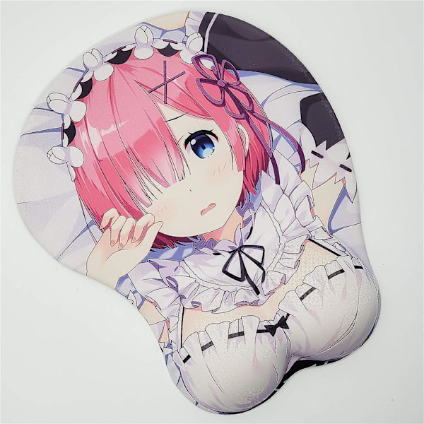 Re: Zero Ram 3D Anime Musmatta med Handledsstöd Spelmusmatta 2-vägs Skin (mp-ram O-z)