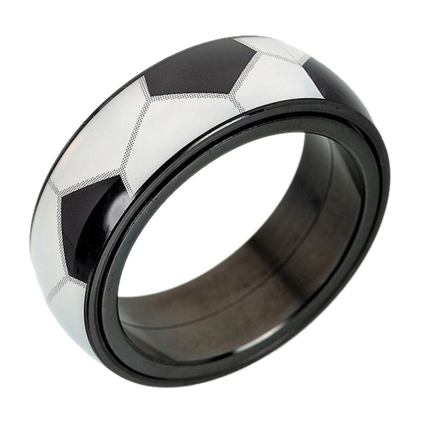 Menn Kvinner Bred 8mm Spinner Spinning Basketball Fotball Design Ring Kul Bryllupsbånd Verdensmesterskap Fotballfestutstyr