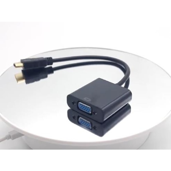 1080P HDMI till VGA-adapter, HDMI hane till VGA hona med ljud för bärbar dator, PC, stationär, TV, Xbox, etc. Svart